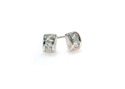 Rhodium Plated | Solitaire Earrings